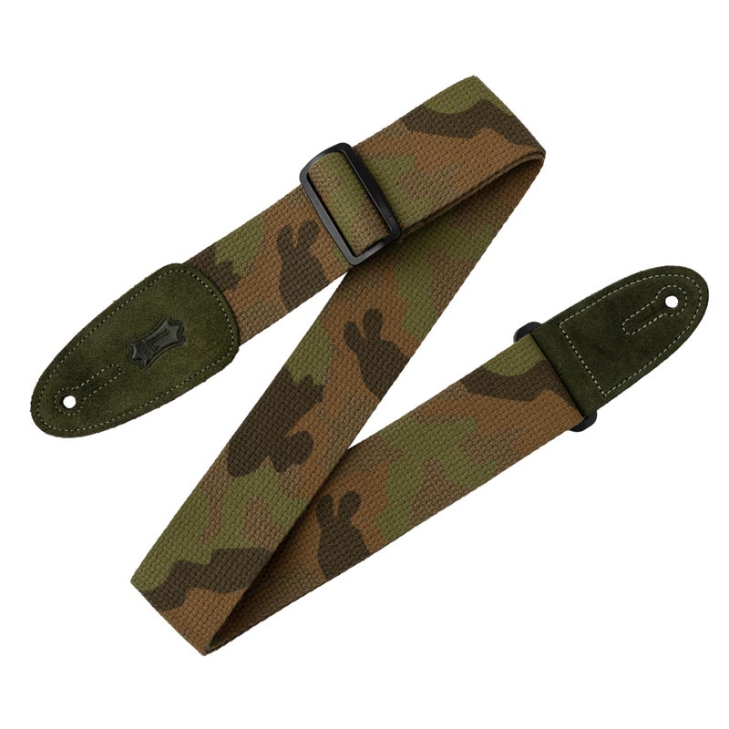 Levy's Leathers 2" Cotton Guitar Strap with Suede Ends and Tri-glide Adjustment, Adjustable to 58"; Camo (MC8-CAM) - Image 1